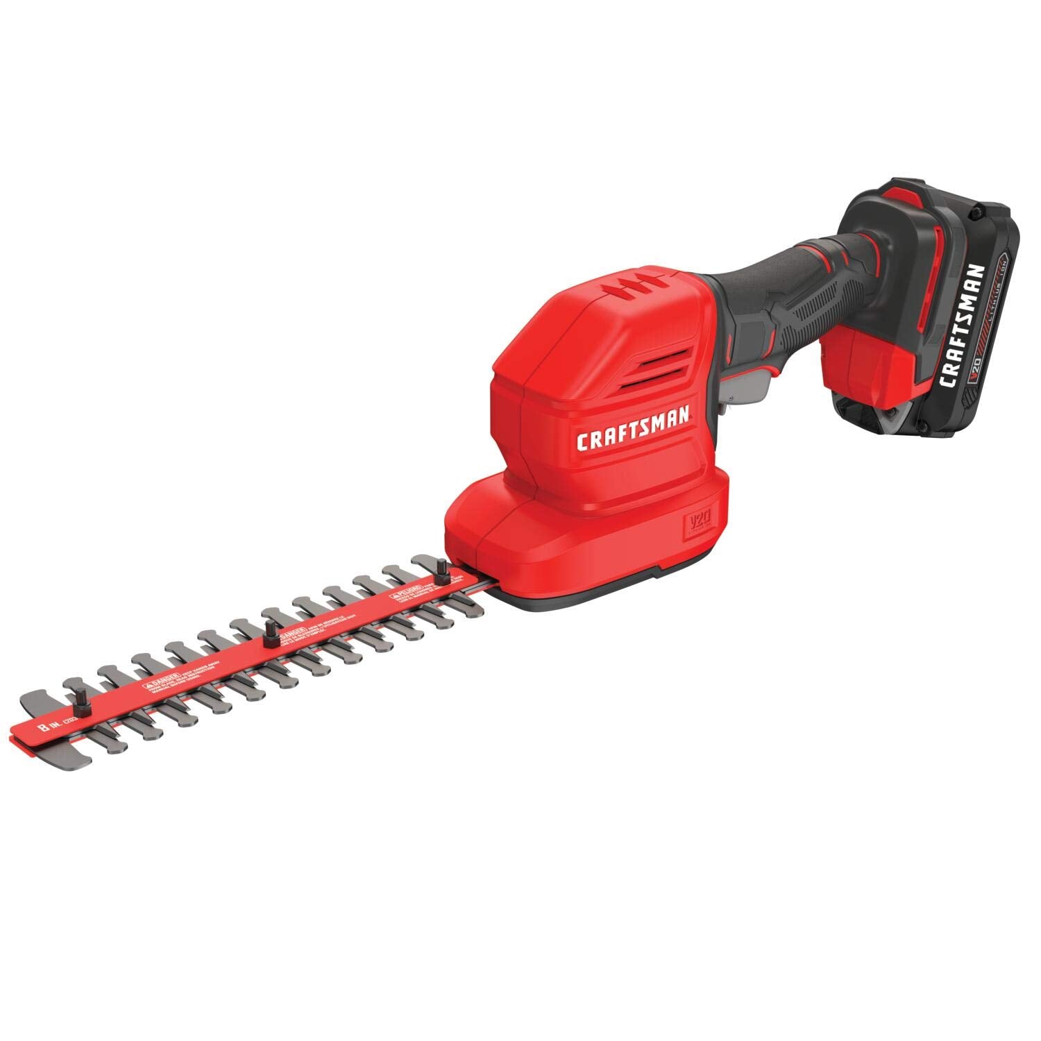 Buy now CRAFTSMAN V20 4 In. Cordless Handheld Grass Trimmer and 8 In. Mini Hedge Trimmer, Battery and Charger Included, Rechargeable 2 in 1 Grass Shear and Bush Trimmer (CMCSS800C1) at indiglob india