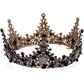 Aiosy Halloween Black Crown Rhinestone Tiara and Crowns Crystal Queen Tiara Gothic Hair Accessories Wedding Crowns Costume Baroque Crown for Women