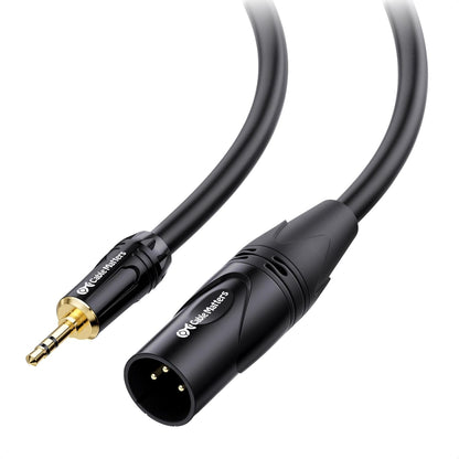 Cable Matters 3.5mm to XLR Cable - 6ft, Male to Male XLR to 1/8 Inch Cable, Compatible with iPod, MP3 Player, Laptop, Voice Recorder, and More, Black – Not for Microphone Use