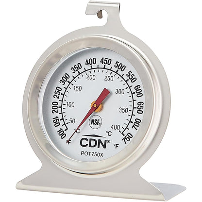 CDN High Heat Oven Thermometer | ProAccurate® | NSF Certified | 100-750°F Range | For Broiling, Roasting, High-Temp Cooking | Lab Glass Lens | POT750X