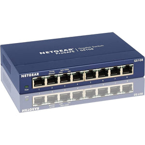 NETGEAR 8-Port Gigabit Ethernet Unmanaged Switch (GS108) - Desktop or Wall Mount, and Limited Lifetime Protection