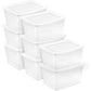 Buy now Sterilite 24-Pack 6 Quart Storage Box, Stackable Clear Plastic Bins with Snap-On Lids - Heavy-Duty Organizing Containers for Closet, Bathroom, and Office 58 Quart 8 Pack at indiglob india