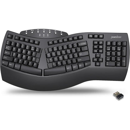 Perixx Periboard-612B Wireless Ergonomic Split Keyboard with Dual Mode 2.4G and Bluetooth Feature, Compatible with Windows 10 and Mac OS X System, Black, US English Layout