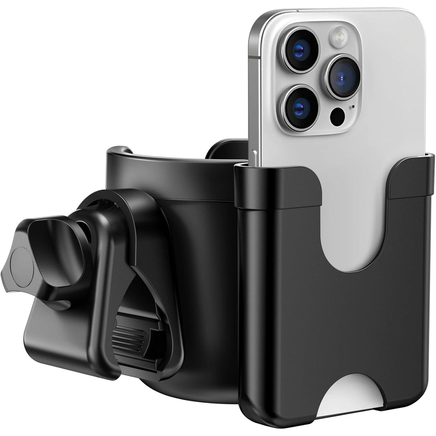 Christmas Stocking Stuffers White Elephant Gifts for Adults: Guiseapue Cup Holder for Walker, Stroller Cup Holder Attachment with Phone Holder, Wheelchair Essentials Bike Scooter Accessories