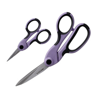 Buy now SINGER ProSeries Sewing 8.5" Heavy Duty Fabric Scissors and 4.5" Craft Detail Scissors Set, Lilac Purple, Set of 2 Sewing Scissors at indiglob india