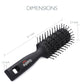 Baasha Hair Brush, Vented Brush for Blow Drying, Mens Short Hair Brush with Ball Tipped Bristles, Best for Wet or Dry Hair - Black