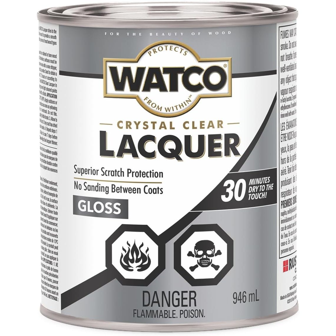 Buy now Watco 63141 Lacquer Clear Wood Finish, Quart, Semi-Gloss Clear Quart (Pack of 1) Gloss Clear Brush at indiglob india