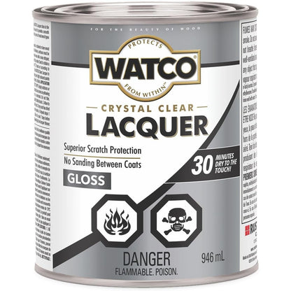 Buy now Watco 63141 Lacquer Clear Wood Finish, Quart, Semi-Gloss Clear Quart (Pack of 1) Gloss Clear Brush at indiglob india