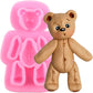 ZiXiang Bear Silicone Fondant Molds For Teddy Bears Chocolate Candy Gum Paste Crafting Polymer Clay Cake Decorating Set of 4