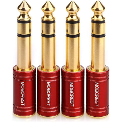 MOBOREST 1/4'' (6.35mm) Male TRS Plug to 1/8'' (3.5mm) Female Socket Stereo Audio Jack Pure Copper Adapter for Headphone, Amp, Adapte - Black 1PCS
