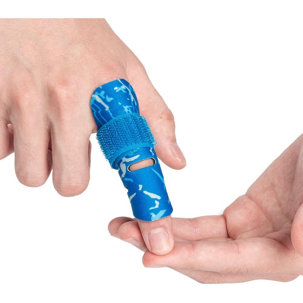 Kuangmi Finger Sleeve Support Protector Finger Splint Brace Use for Pain Relief and Preventing Sports Injuries（S/M, Blue