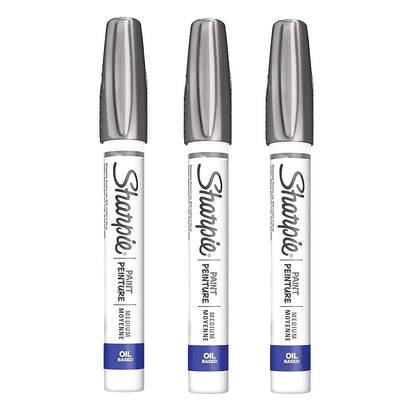 Buy now Sharpie Oil-Based Paint Marker, Medium Point, Metallic Silver Ink, Pack of 3 at indiglob india