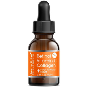Retinol Vitamin C Collagen | Super Charged Anti-Aging Serum for Face | Pharmaceutical Grade Quality | Helps Smooth & Plump Fine Lines & Wrinkles & Brightens for Younger Skin Trial Size