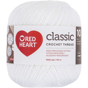 Red Heart Classic Crochet, Thread White Size 10