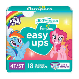 Buy now Pampers Training Pants - Easy Ups Girls & Boys - Size 4T-5T, 18 Count, My Little Pony Potty Underwear (Packaging May Vary) at indiglob india