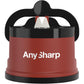AnySharp – GLOBAL – Hands Free Knife Sharpener - Easy to Use Sharpening Tool with PowerGrip Suction Base and 20-Degree Pre-set Angle - For All Knives: Chef’s, Serrated, and Hardened Steel - Blue