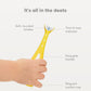 Frida Baby Training Toothbrush, Toddler Toothbrush for 18-24 Months, Easy-Grip Handle, Triple Angle Bristles, Soft Toothbrush Bristles, Stay-Put Suction Cup, Yellow