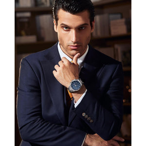 BENYAR Mens Watch Analog Quartz Movement Chronograph Stylish Casual Wristwatch with Stainless Steel Bracelets Waterproof Luminous Date Watches Elegant Gift for Men