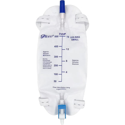 Easy-Tap Leg Bag Urinary Drainage Bag, 1000ml, Anti-Reflux Valve, Cloth Straps, Easy Flip Drain (Pack of 3)