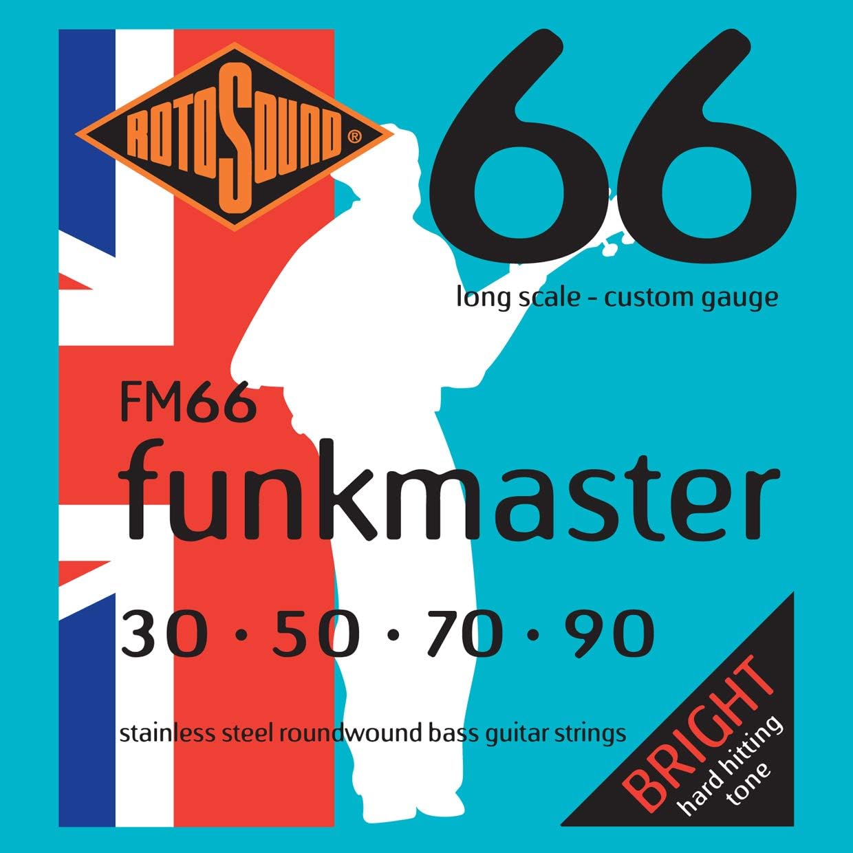 Buy now Rotosound FM66 Swing Bass 66 Stainless Steel Funkmaster Bass Guitar Strings (30 50 70 90) 4 strings at indiglob india
