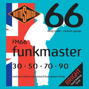 Buy now Rotosound FM66 Swing Bass 66 Stainless Steel Funkmaster Bass Guitar Strings (30 50 70 90) 4 strings at indiglob india
