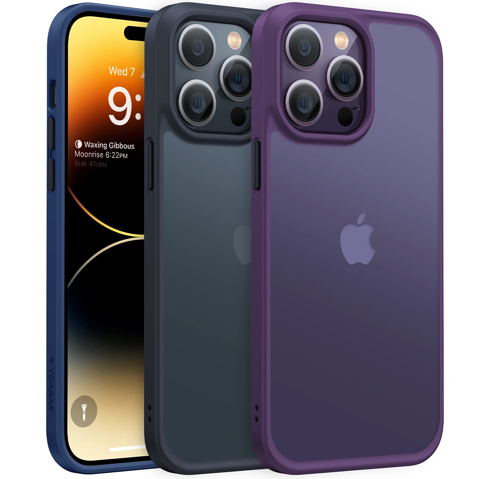 Buy now TORRAS Tough Shockproof for iPhone 13 Pro Case, [Military-Grade Drop Tested] Ultra-Durable Matte Hard PC Back with Soft Silicone Edge Slim Protective for iPhone 13 Pro Phone Case,Translucent Black at indiglob india