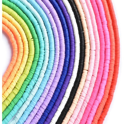 Buy now PANO Preppy 6480 PCS Flat Clay Heishi Disc Beads for Jewelry Making, Rainbow Rubber Beads for DIY Craft Bracelets/Necklace/Pendant, 18 Colors, 6mm at indiglob india