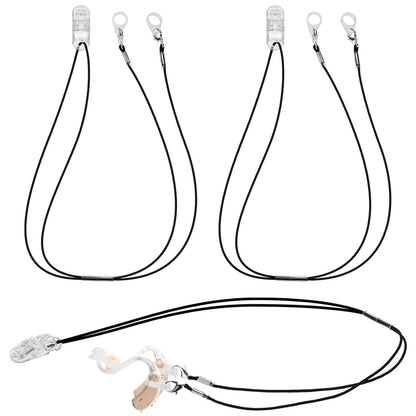 3 Pieces Hearing Aids Clip Holder Portable Hang Rope Anti-lost Rope Amplifier Lanyard Clips and Hearing Aid Case Accessories Security Clip Fixation Cord for Hearing for Hearing Amplifiers