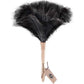 Feather Duster, Feather Dusters for Cleaning Ddzmz Fluffy Natural Genuine Ostrich Feathers with Wooden Handle Reusable Handheld Ostrich Feather Duster Cleaning Supplies, Gray and Brown(Length 16")