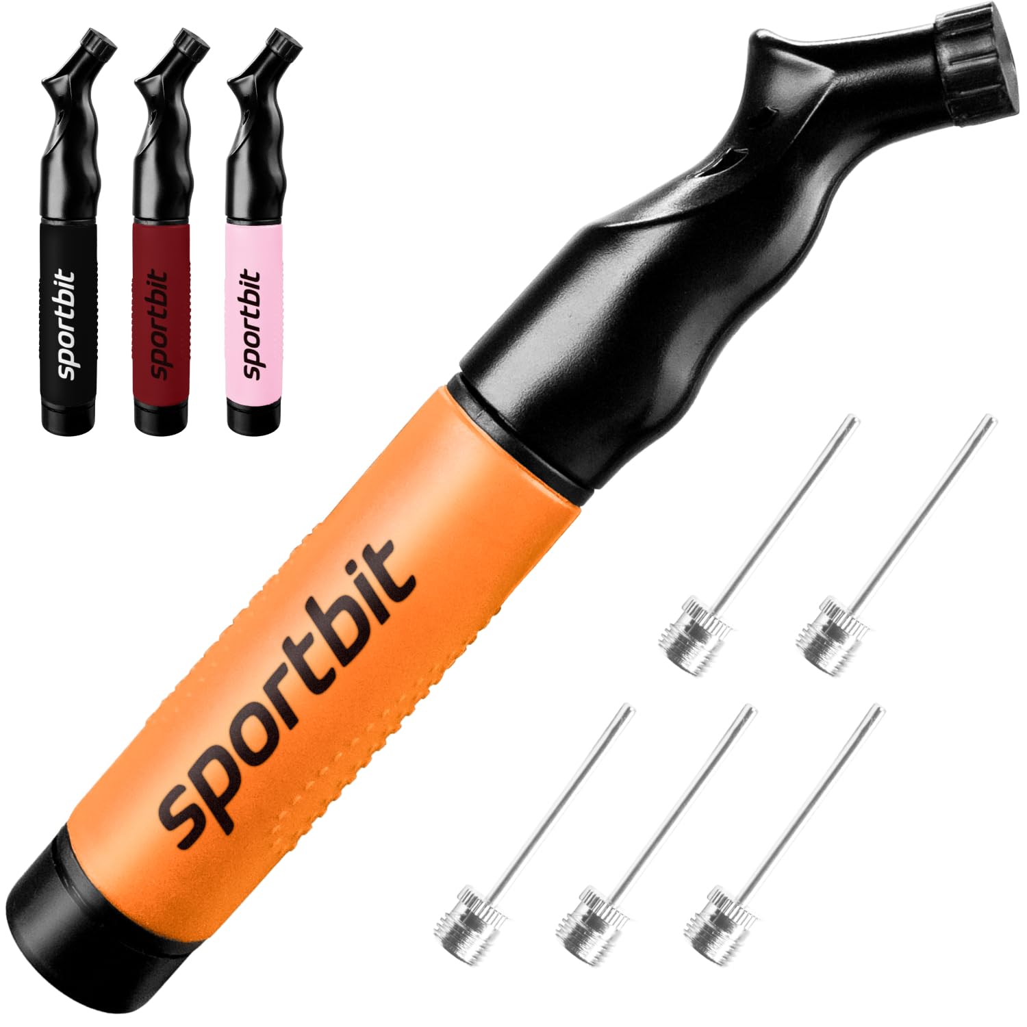 Buy now SPORTBIT Ball Pump for Sports Balls - Push & Pull Inflating System - Hand Pump for All Exercise Balls - Volleyball Pump, Basketball Inflator, Football & Soccer Ball Air Pump - Goes with 5 Needles Set at indiglob india