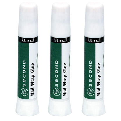 IBD 5-Second Brush On Nail Glue – Strong Nail Glue for Press Ons and Acrylic Nails, Quick-Dry Gel for Split or Broken Nails, Nail Bond & Repair – 6g, 3-Pack