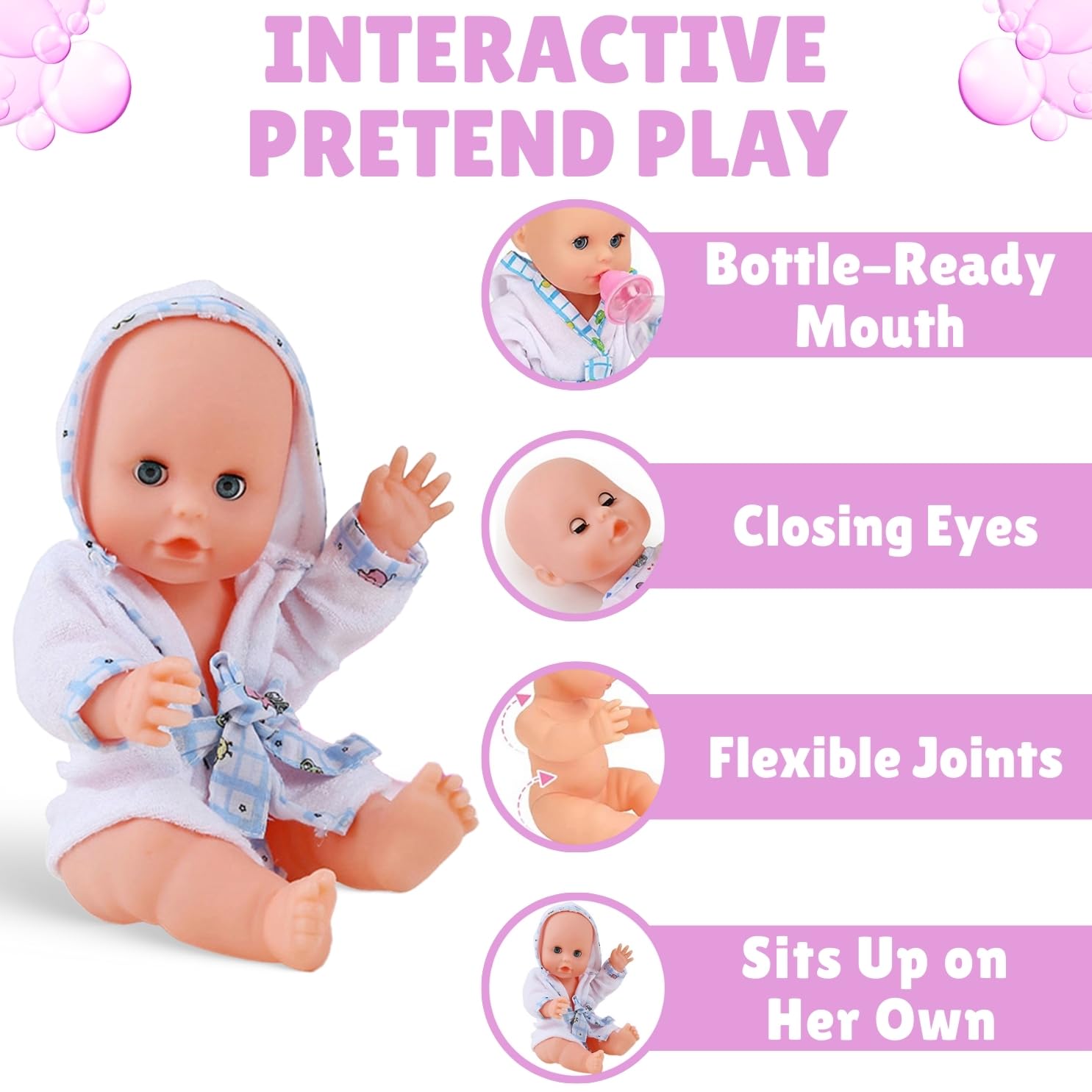 Buy now Liberty Imports Baby Bath Toys 13-Inch Little Newborn Doll Bath Set - Real Working Bathtub with Detachable Shower Spray and Accessories for Kids Pretend Play at indiglob india