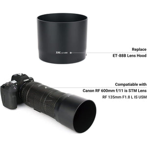 Lens Hood for Canon RF 135mm F1.8 L is USM and RF 600mm F11 is STM Lens,RF 135mm RF 600mm Lens Hood Reversible Lens Shade Replace Canon ET-88B Hood, Compatible with 82mm Filters and 82mm Lens Cap