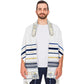 Holy Land Market Mens Messianic Shawl/Tallit - The Messiah Tallit Navy Blue/Gold