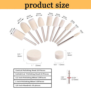 100PCS Polishing Buffing Wheel for Dremel Polishing Kit, Polishing Wheel for Dremel Tool Accessories, with 1/8" Shank for Buffing Wheels