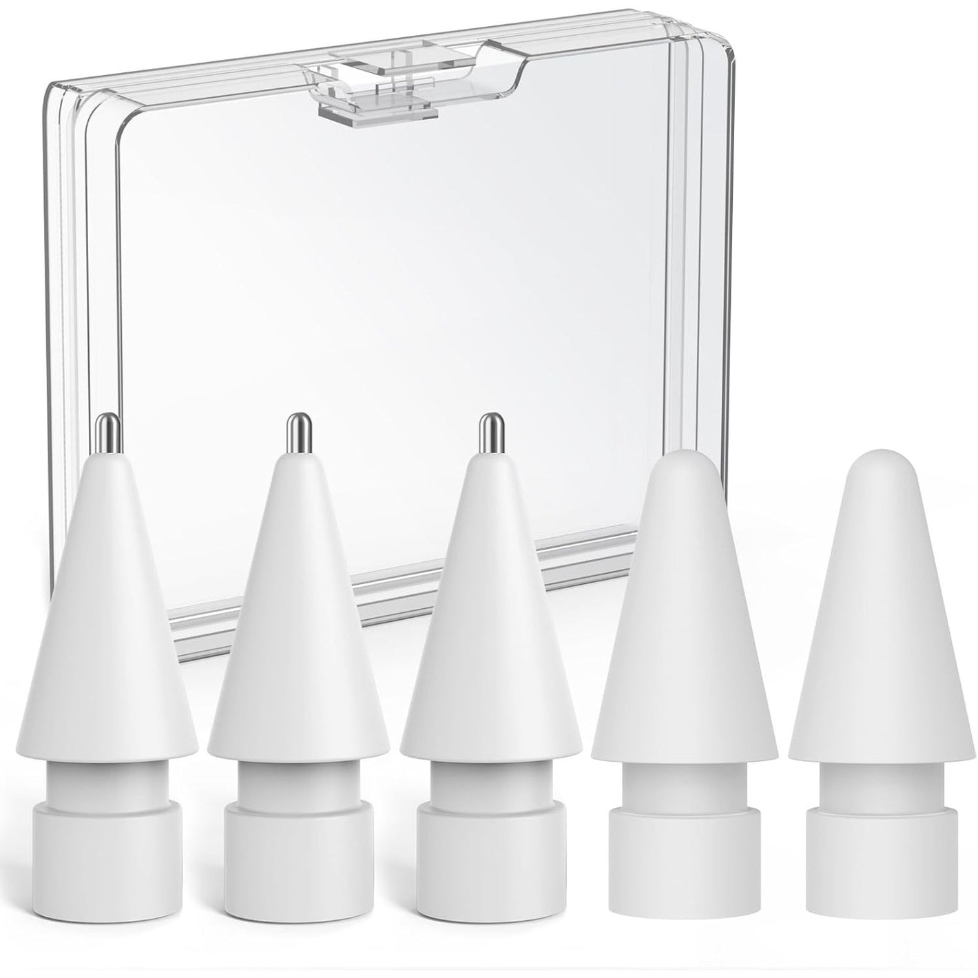 Delidigi 5 Pack Replacement Tips Compatible with Apple Pencil Pro/2nd Generation/1st Gen/USB C, Wear-Resistant iPencil Nibs Accessories Fine Point Precise Control Pen Like Tips