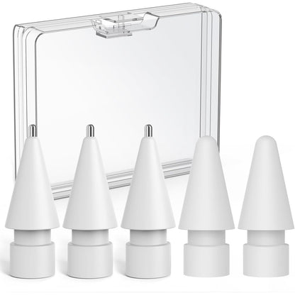 Delidigi 5 Pack Replacement Tips Compatible with Apple Pencil Pro/2nd Generation/1st Gen/USB C, Wear-Resistant iPencil Nibs Accessories Fine Point Precise Control Pen Like Tips