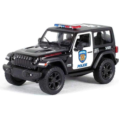 KiNSMART - Jeep Wrangler Rubicon Off Road 4x4 5 inch 1:34 Scale Die Cast Model Replica Toy Car (Blue Hardtop)