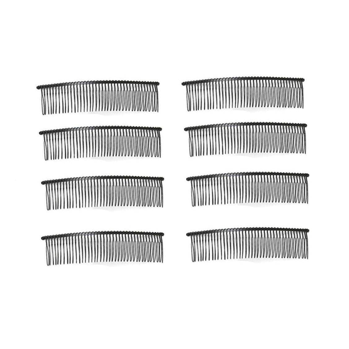 10 PCS Long Metal Wire Hair Clips for Bridal Wedding Party - 40 Teeth/15cm Twist Barrettes Pins Veil Combs Bulk for Women Girls (Black) - My Store