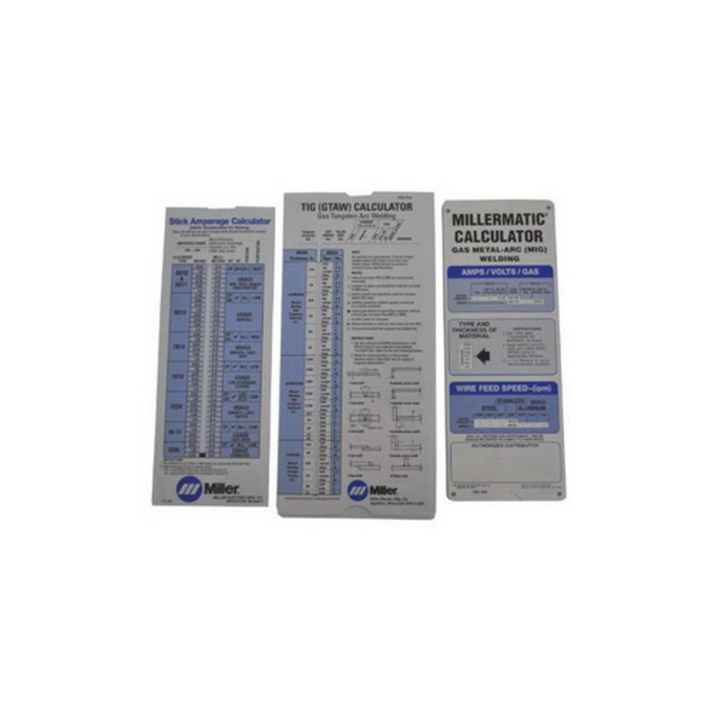 Buy now Miller 043125 MIG, TIG, Stick, 3-Pack Calculators at indiglob india