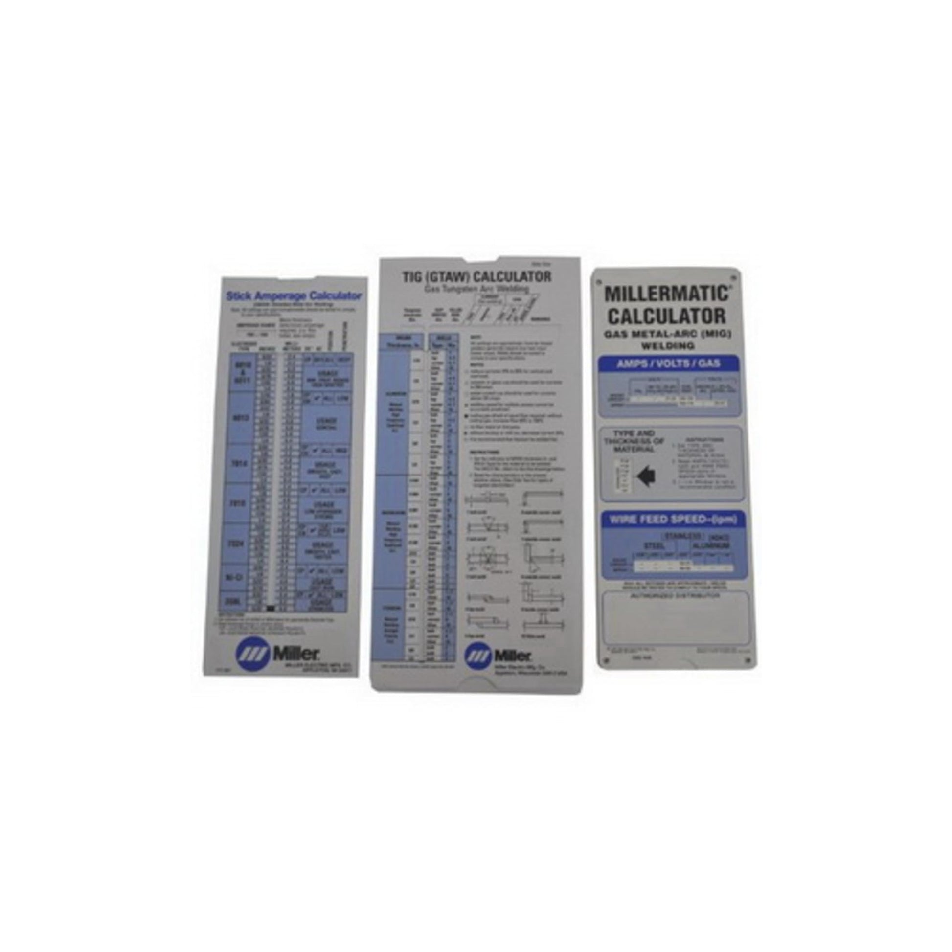 Buy now Miller 043125 MIG, TIG, Stick, 3-Pack Calculators at indiglob india