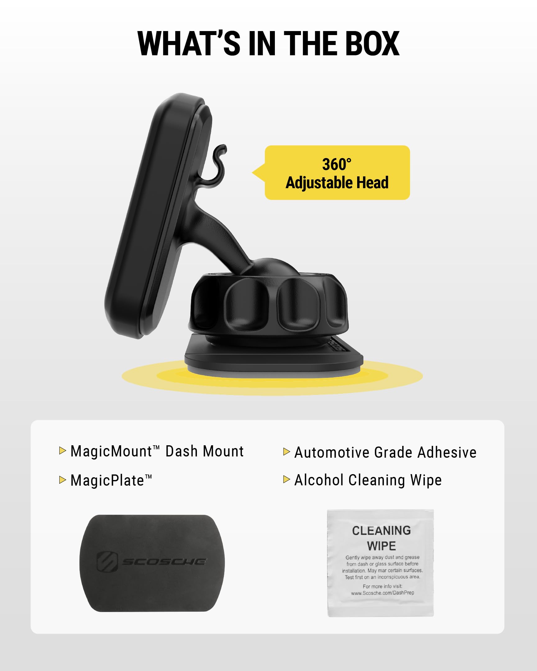 Buy now Scosche MAGDMB MagicMount Magnetic Phone Mount for Car, Dashboard Cell Phone Holder with 360° Adjustable Magnet Head, Universal Phone Stand for Car Compatible with iPhone, Samsung, and All Devices at indiglob india