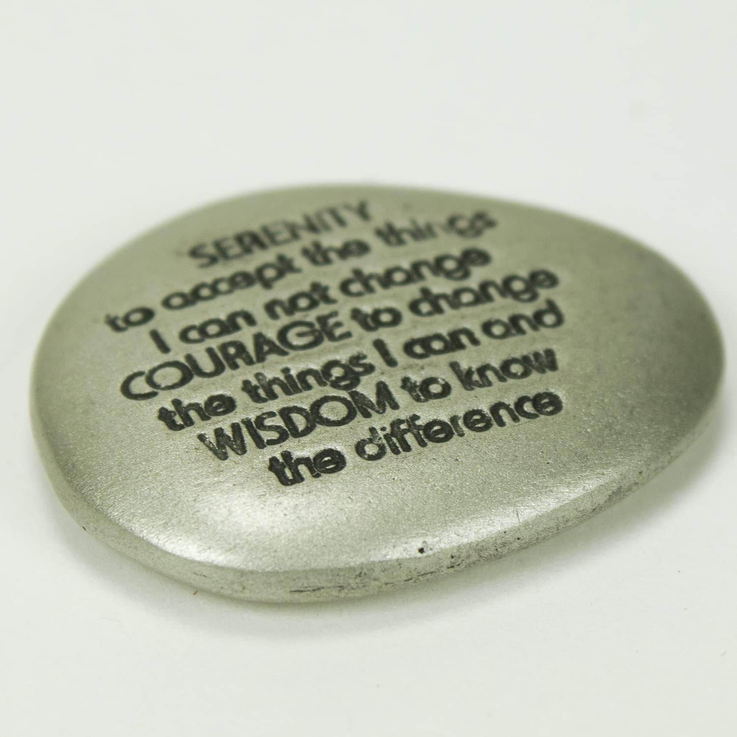 Cathedral Art Serenity Prayer Soothing Stone - Engraved Rock with Inspirational Words, Mindfulness and Meditation Stones for Stress, Worry, and Anxiety, 1-1/2-Inch, Silver - My Store