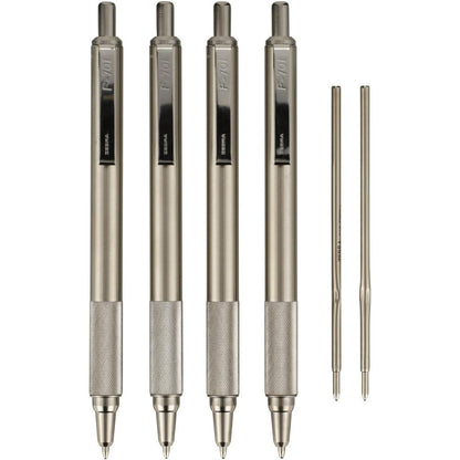 Zebra Pen F-701 Retractable Ballpoint Pen, 0.8mm Fine Point, Stainless Steel Barrel, Ideal for Office Supplies, School Supplies & Teacher Supplies, Black Ink, 1-Pack (29411)