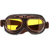 MUXSAM Vintage Motorcycle Goggles, ATV Motocross Goggles, Dirt Bike Racing Riding Off Road Scooter Glasses, Windproof Dustproof Eyewear for Adults Men Women, Copper Frame Smoke Lens - Yellow