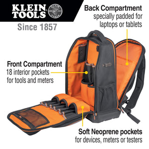 Buy now Klein Tools 62805BPTECH 28-Pocket Laptop Backpack Tool Bag, Tradesman Pro Extra-Large Tech Tool Backpack with Molded Bottom, Charging Port at indiglob india