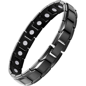 Feraco Mens Magnetic Bracelet, Effective Titanium Steel Magnet Bracelets with Sizing Tool, Black