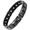 Feraco Mens Magnetic Bracelet Titanium Steel Magnet Therapy Bracelets with Sizing Tool, Silver - Black