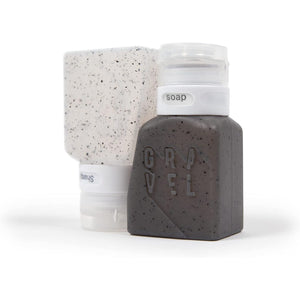 Gravel Travel Bottles 3oz (2-Pack) – Leakproof, BPA-Free, TSA Approved with Label System (Clear & Gray)