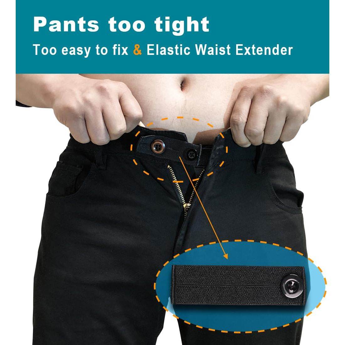 15Pcs Waist Extender for Pants Jeans: Elastic Waistband Button Expander for Women Men - My Store